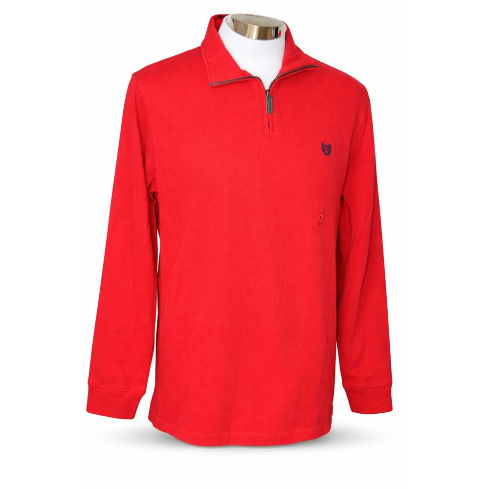Men's Long Sleeve 100% Cotton Pull Over Top by Chaps Size Medium Red